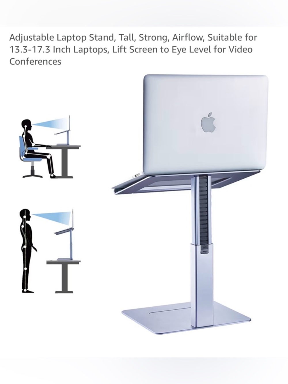 NWT Adjustable Laptop Stand Gray Silver